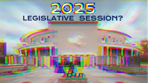 Intentionally blurred a pixelated image of the Santa Fe Roundhouse