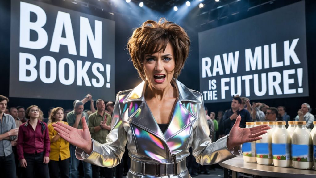 Book Bans, Measles Money, and Raw Milk: Inside the warped business model of NM’s own “Space Karen”